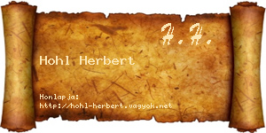 Hohl Herbert névjegykártya